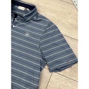 KJUS Golf Shirt Men L Blue Polo Stripe Preppy Comfort Stretch Active UPF 50